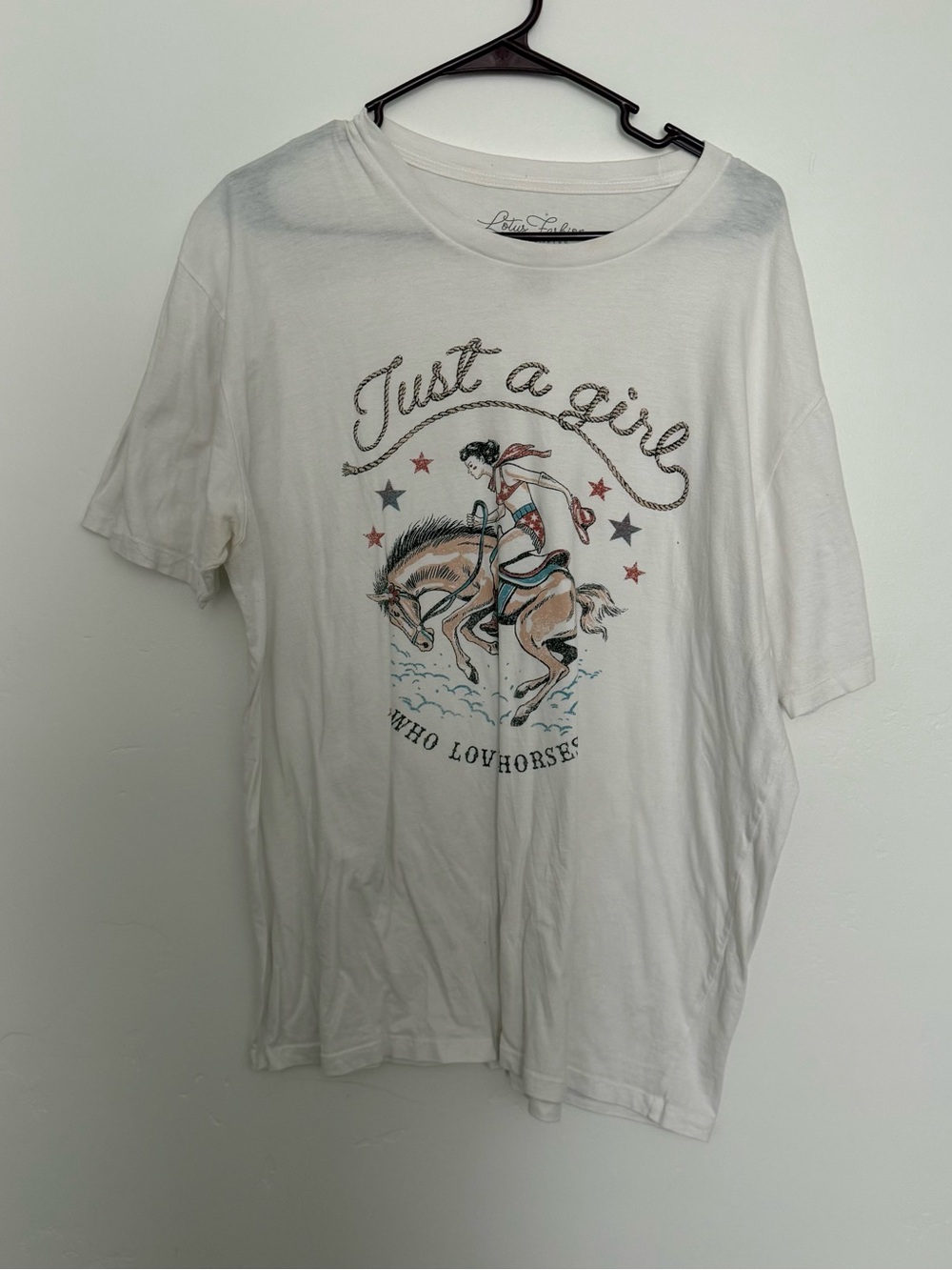 "Just a Girl who loves horses” White Graphic Tee